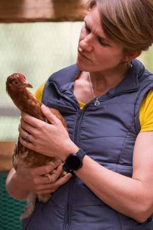 caring chicken keeper